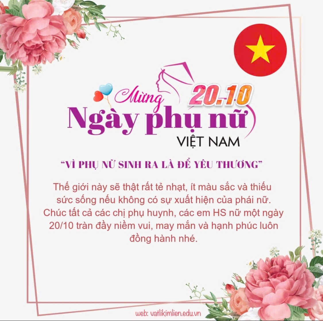 Chúc mừng ngày phụ nữ 20/10…